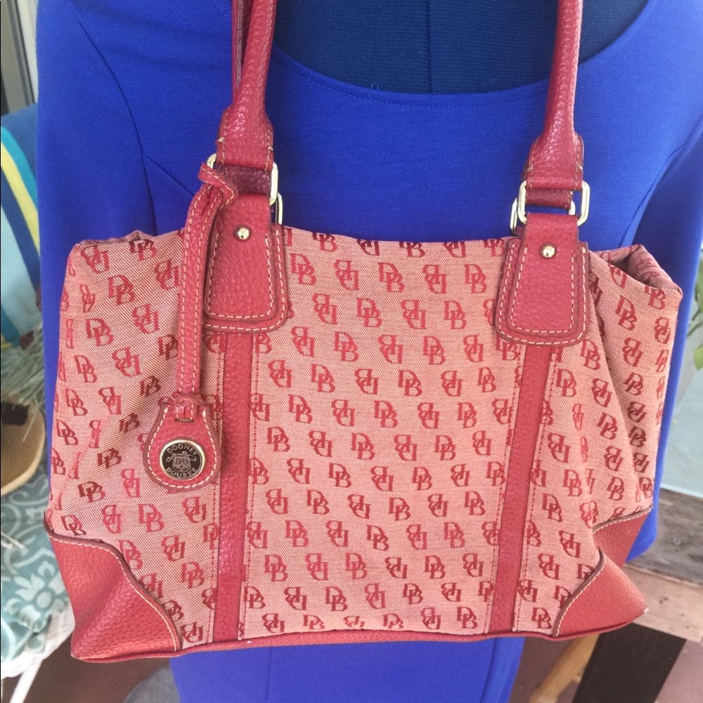 Dooney & Bourke Red Logo Canvas Tote